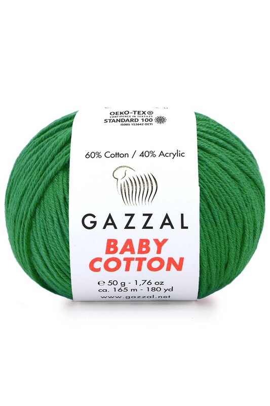 Пряжа Gazzal Baby Cotton /Изумрудный 3456 - Thumbnail