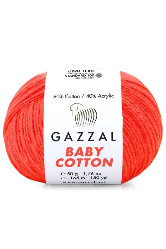 Gazzal - Пряжа Gazzal Baby Cotton /Красно-оранжевый 3459