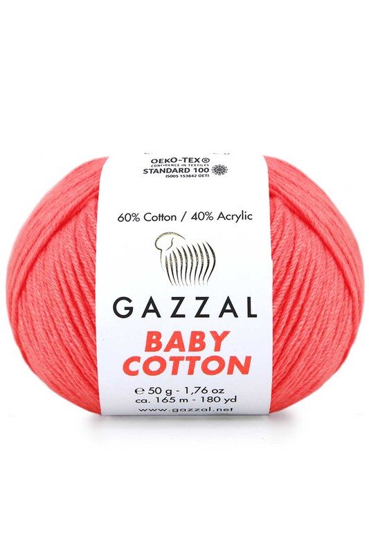 Пряжа Gazzal Baby Cotton /Коралловый 3460 - Thumbnail
