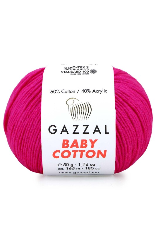Gazzal - Пряжа Gazzal Baby Cotton /Фуксия 3461