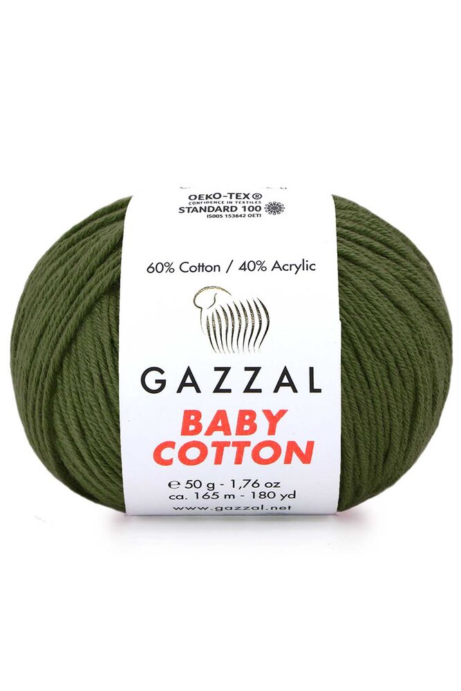 Пряжа Gazzal Baby Cotton /Хаки 3463