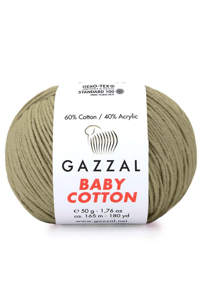 Пряжа Gazzal Baby Cotton /Оливковый 3464