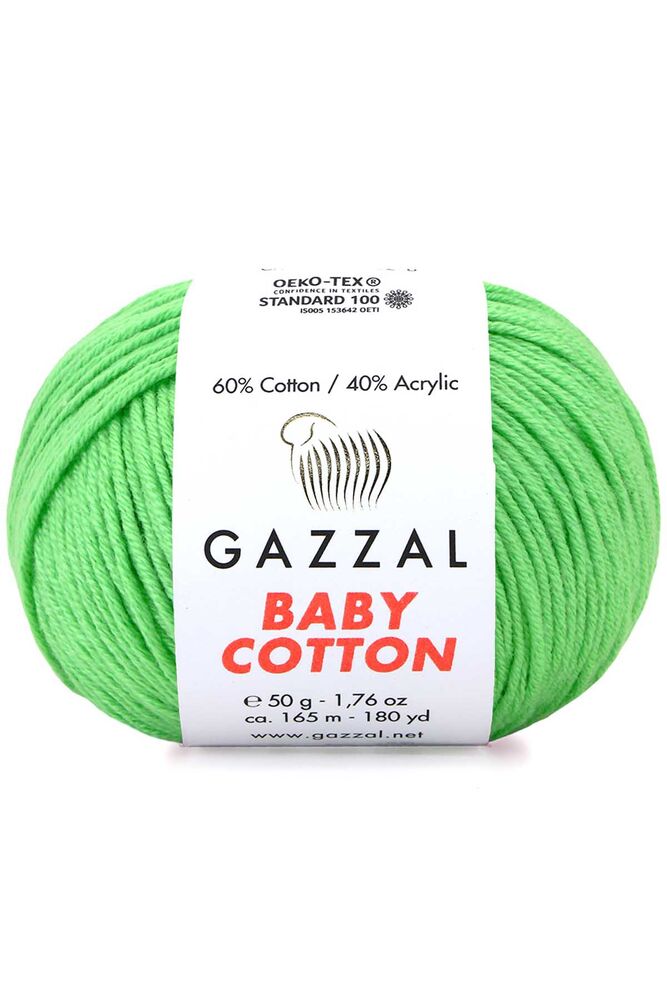 Пряжа Gazzal Baby Cotton /Салатовый 3466