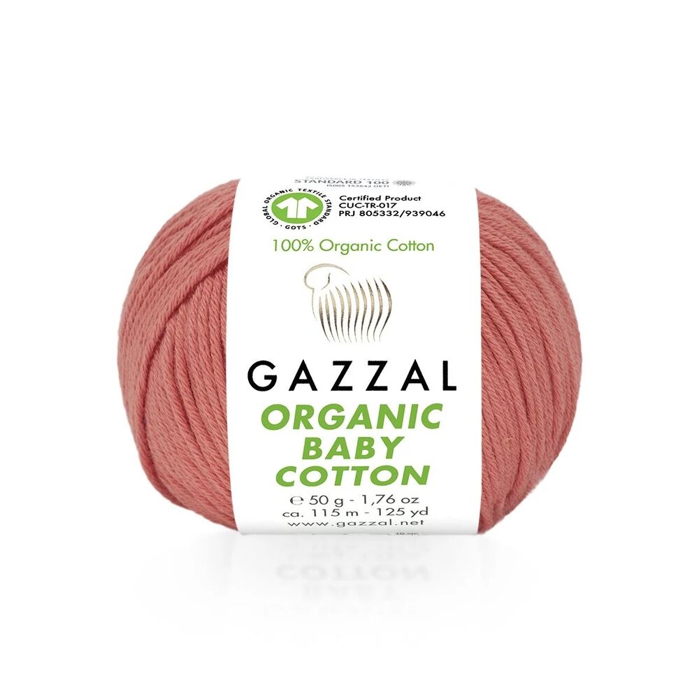 Пряжа Gazzal Organic Baby Cotton /Светлый коралл 419