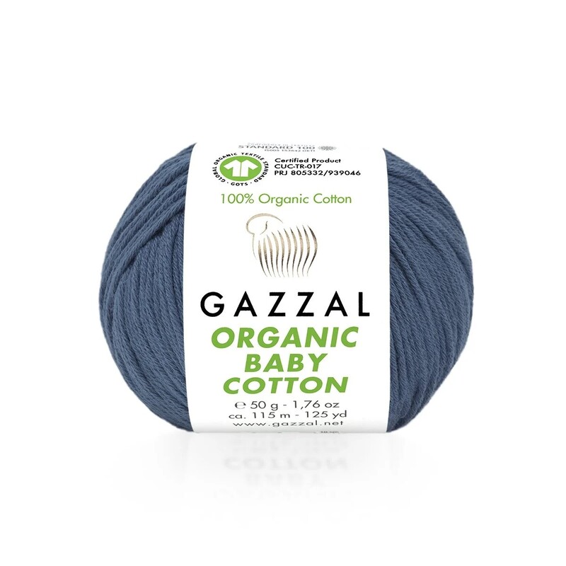 Пряжа Gazzal Organic Baby Cotton /Светло-синий 434 - Thumbnail