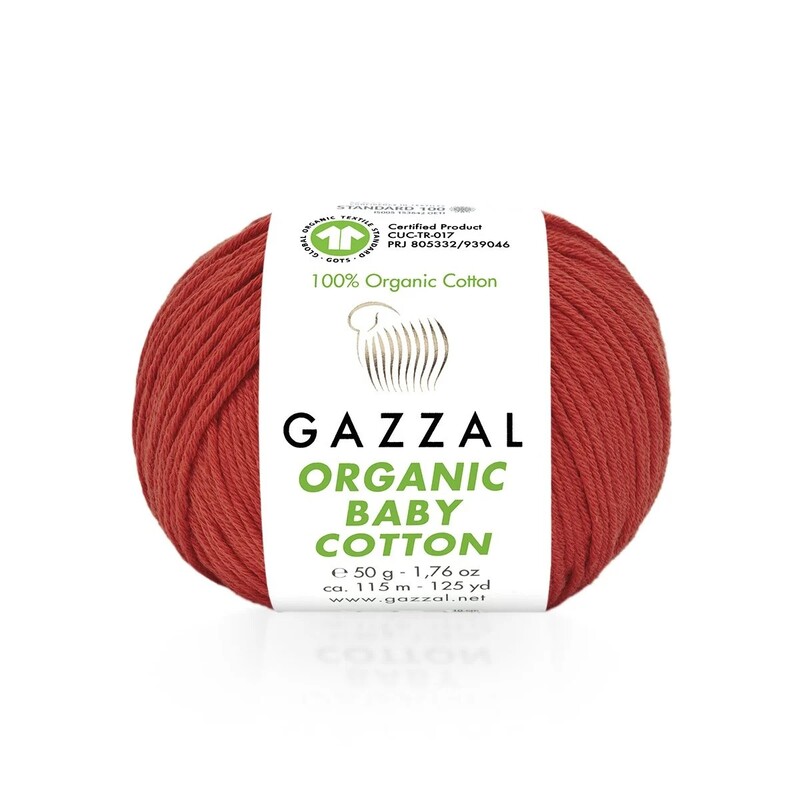 Пряжа Gazzal Organic Baby Cotton /Красный 432 - Thumbnail