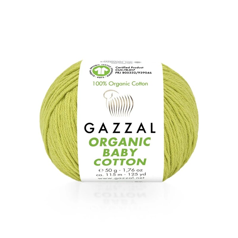 Gazzal - Пряжа Gazzal Organic Baby Cotton/Салатовый 426