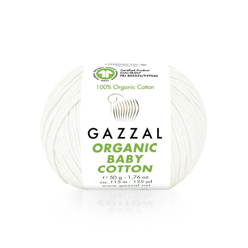Пряжа Gazzal Organic Baby Cotton/Белый 415