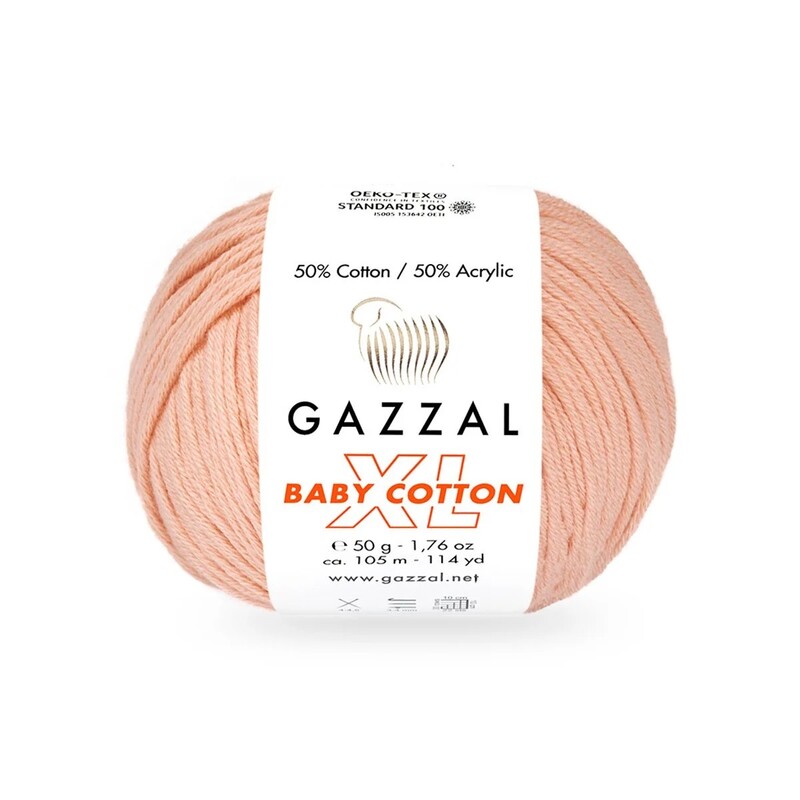 Пряжа Gazzal Baby Cotton XL /Лососевый 3412 - Thumbnail