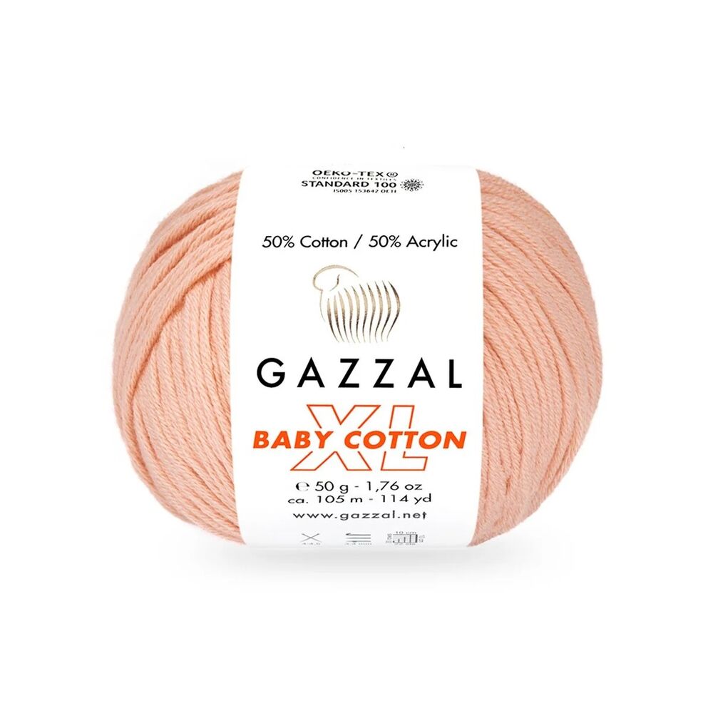 Пряжа Gazzal Baby Cotton XL /Лососевый 3412