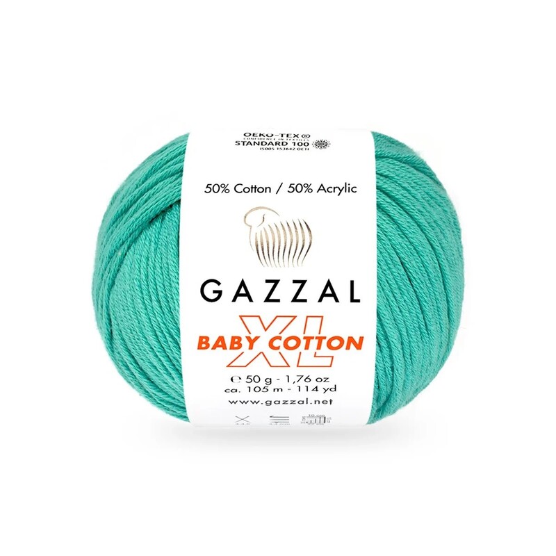 Gazzal - Пряжа Gazzal Baby Cotton XL /Бирюзовый 3426