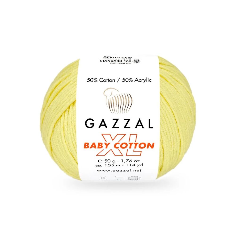 Пряжа Gazzal Baby Cotton XL /Жёлтый 3413