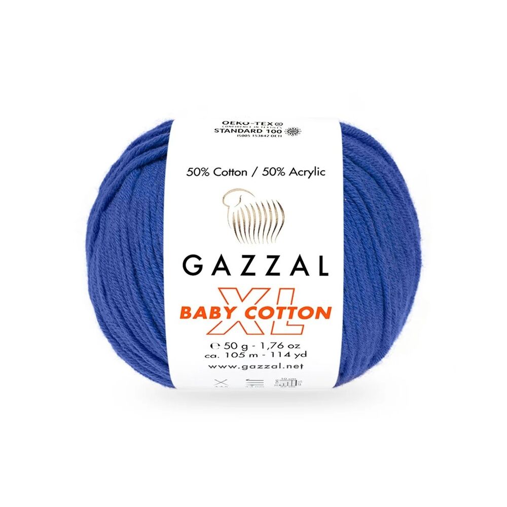 Пряжа Gazzal Baby Cotton XL /Королевский синий 3421
