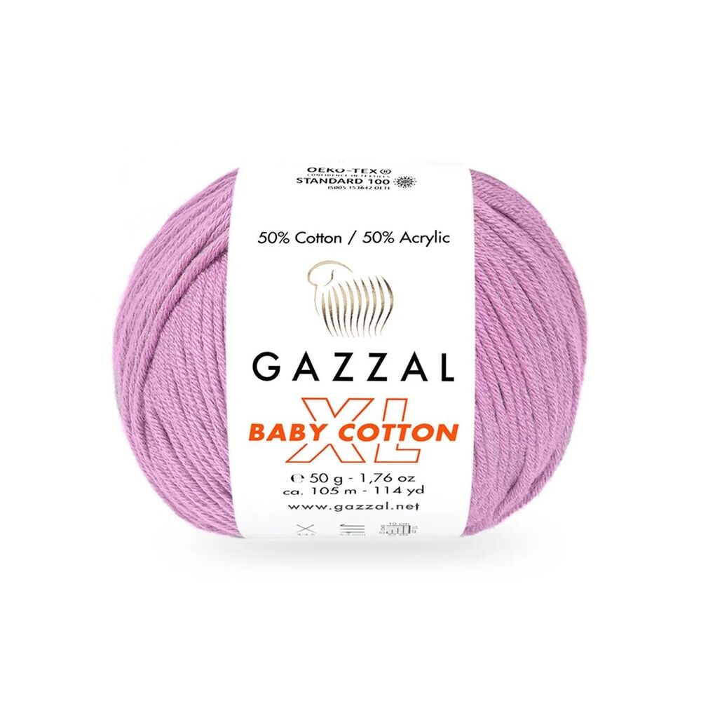 Пряжа Gazzal Baby Cotton XL /Розовый леденец 3422