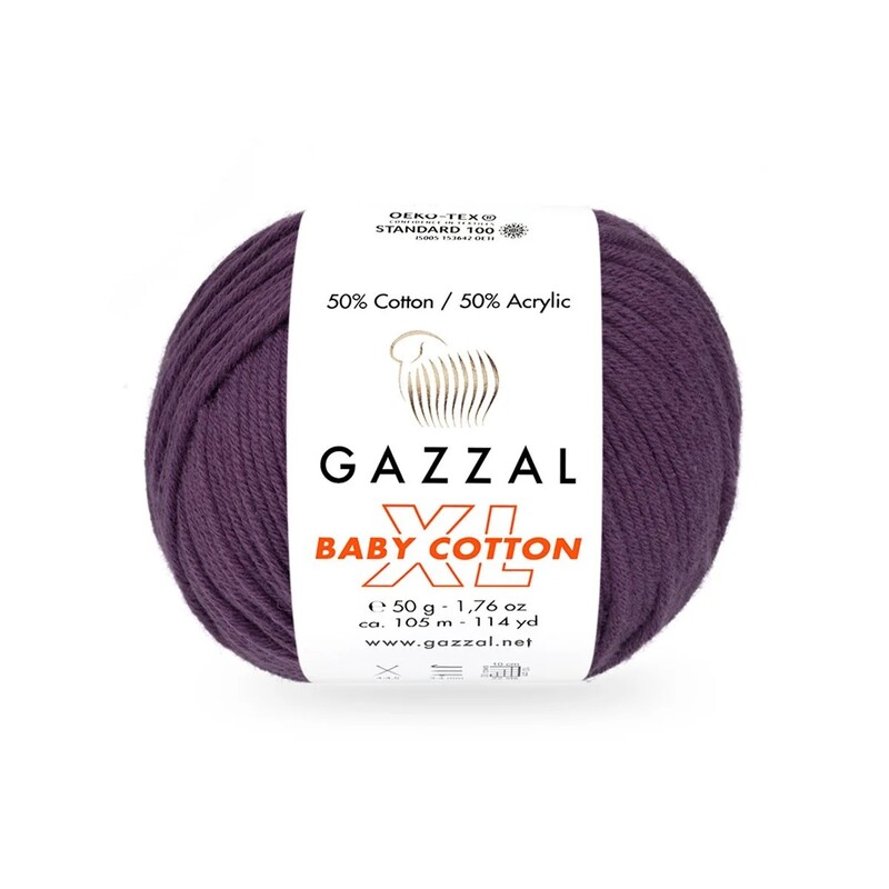 Gazzal - Пряжа Gazzal Baby Cotton XL/Сиреневый 3441