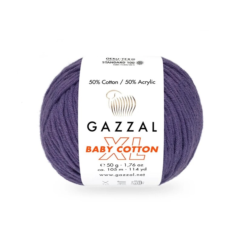 Gazzal - Пряжа Gazzal Baby Cotton XL /Фиолетовый 3440