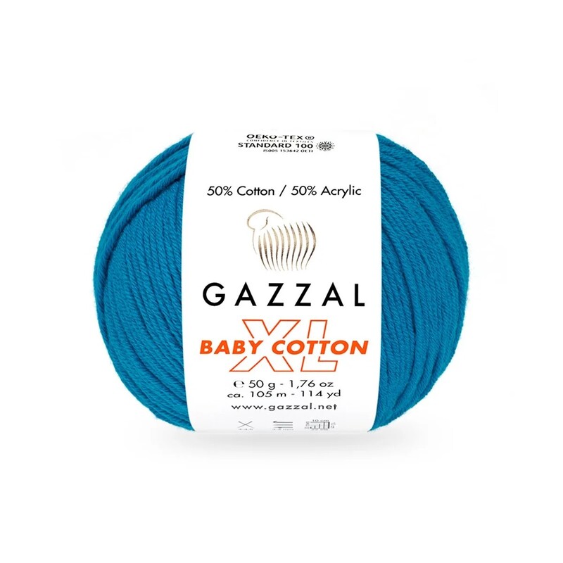 Пряжа Gazzal Baby Cotton XL /Лазурно-голубой 3428 - Thumbnail