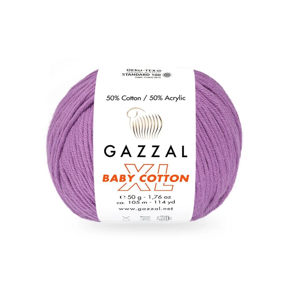 Пряжа Gazzal Baby Cotton XL /Лиловый 3414