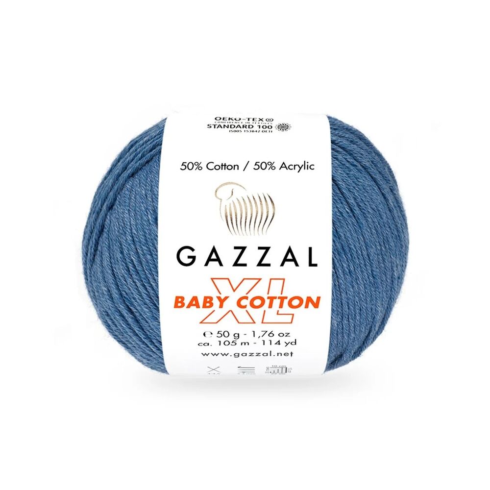Пряжа Gazzal Baby Cotton XL /Насыщеный голубой 3431