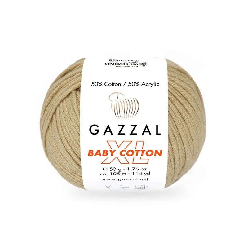 Пряжа Gazzal Baby Cotton XL /Светлый крем 3424 - Thumbnail