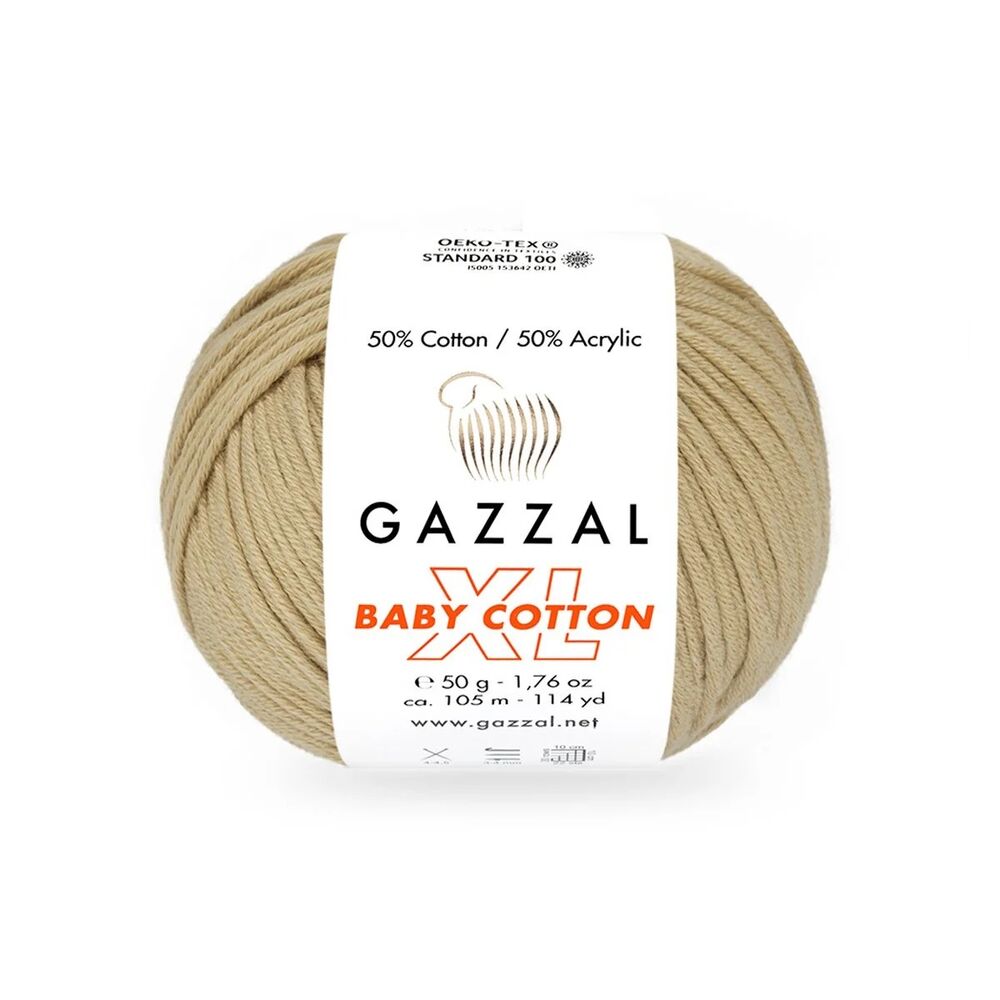 Пряжа Gazzal Baby Cotton XL /Светлый крем 3424