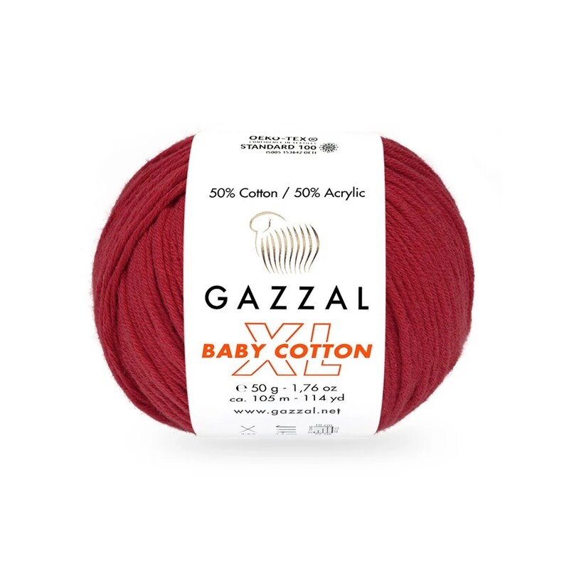 Gazzal - Пряжа Gazzal Baby Cotton XL/Красчный 3439