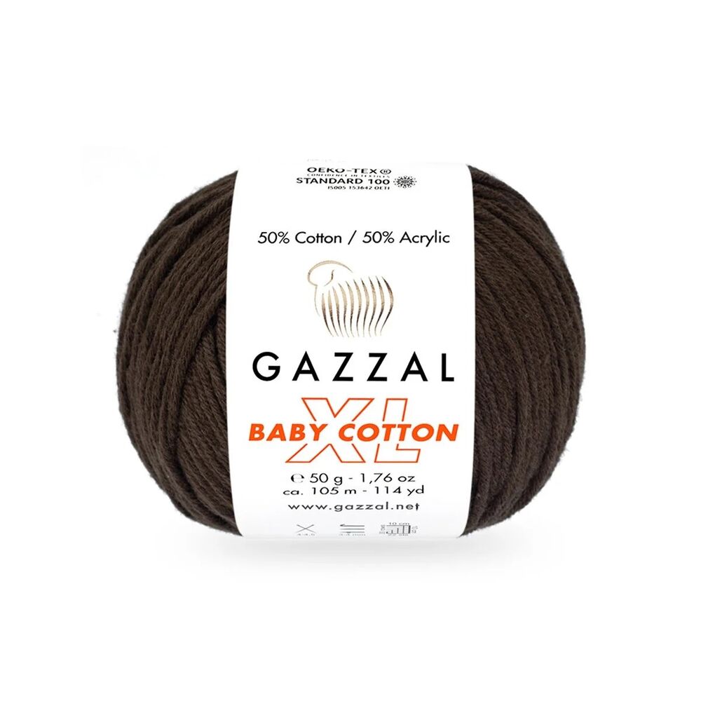 Пряжа Gazzal Baby Cotton XL /Коричневый 3436