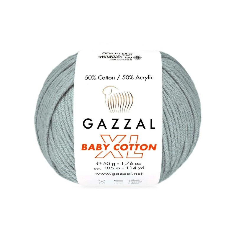 Gazzal - Пряжа Gazzal Baby Cotton XL /Светло-серый 3430