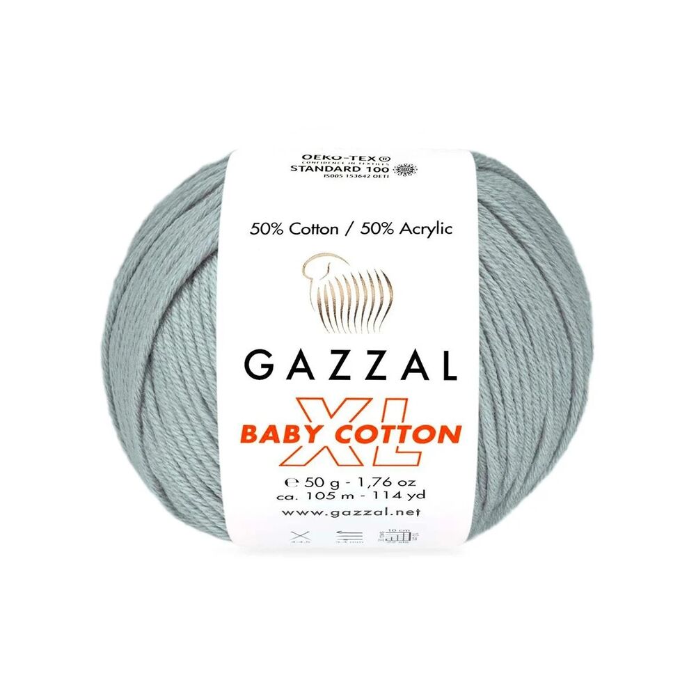 Пряжа Gazzal Baby Cotton XL /Светло-серый 3430