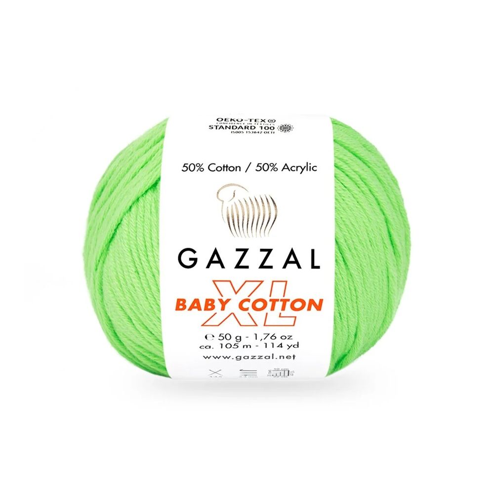 Пряжа Gazzal Baby Cotton XL /Салатовый 3427
