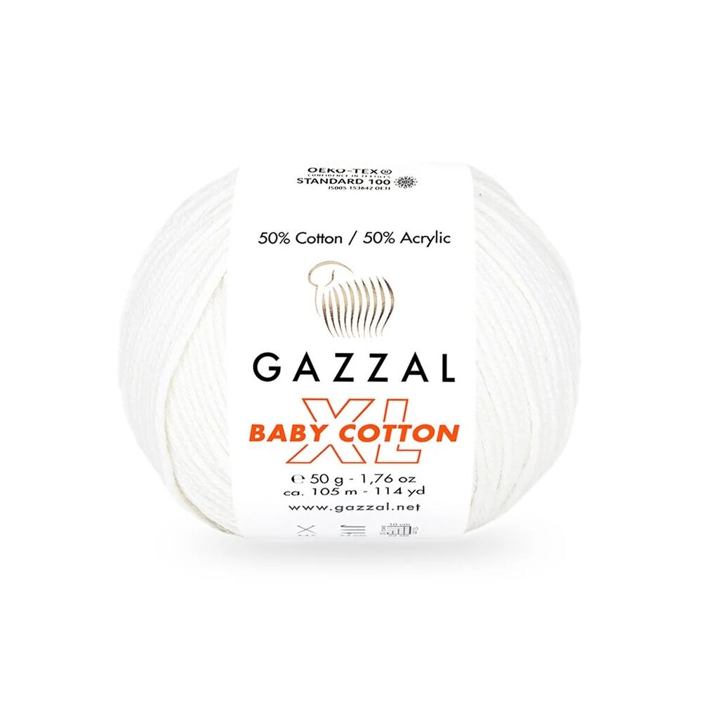 Пряжа Gazzal Baby Cotton XL/Молочный 3410