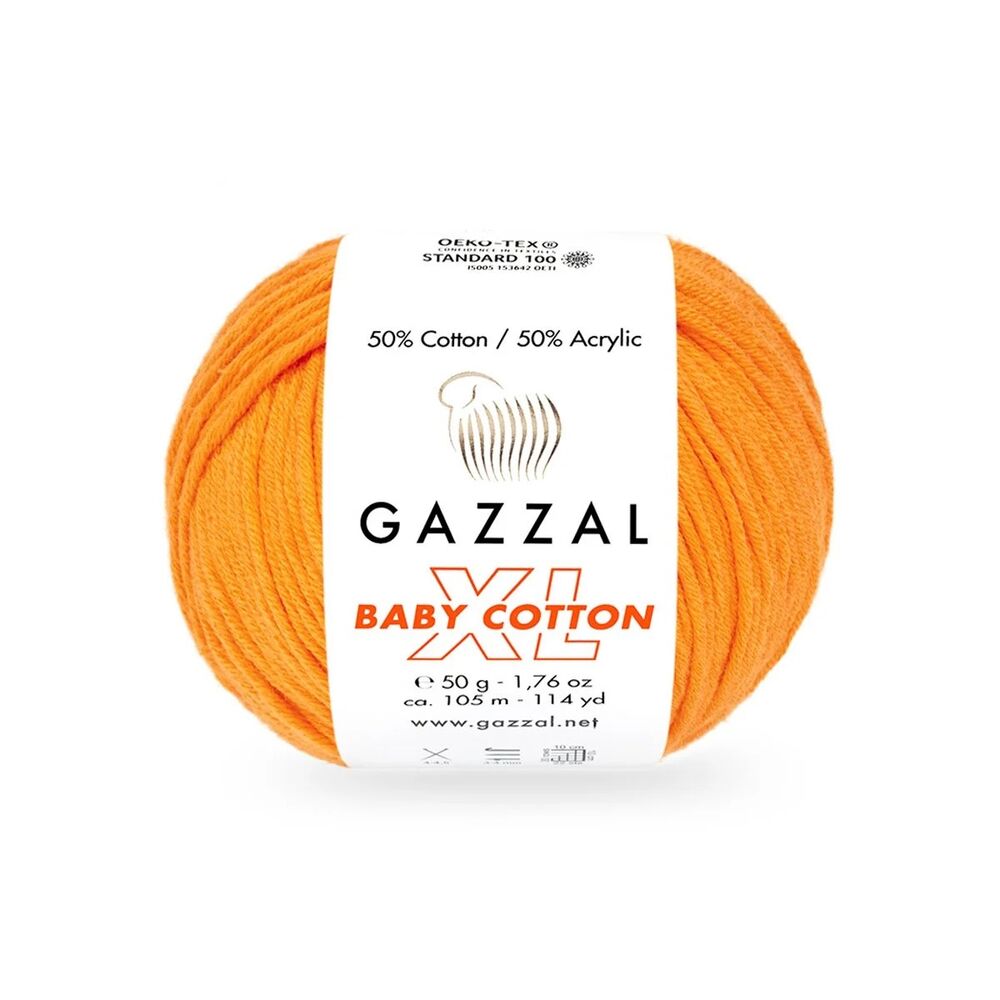 Пряжа Gazzal Baby Cotton XL /Жёлто-оранжевый 3416
