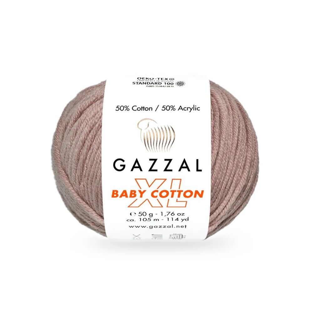 Пряжа Gazzal Baby Cotton XL /Светло-коричневый 3434