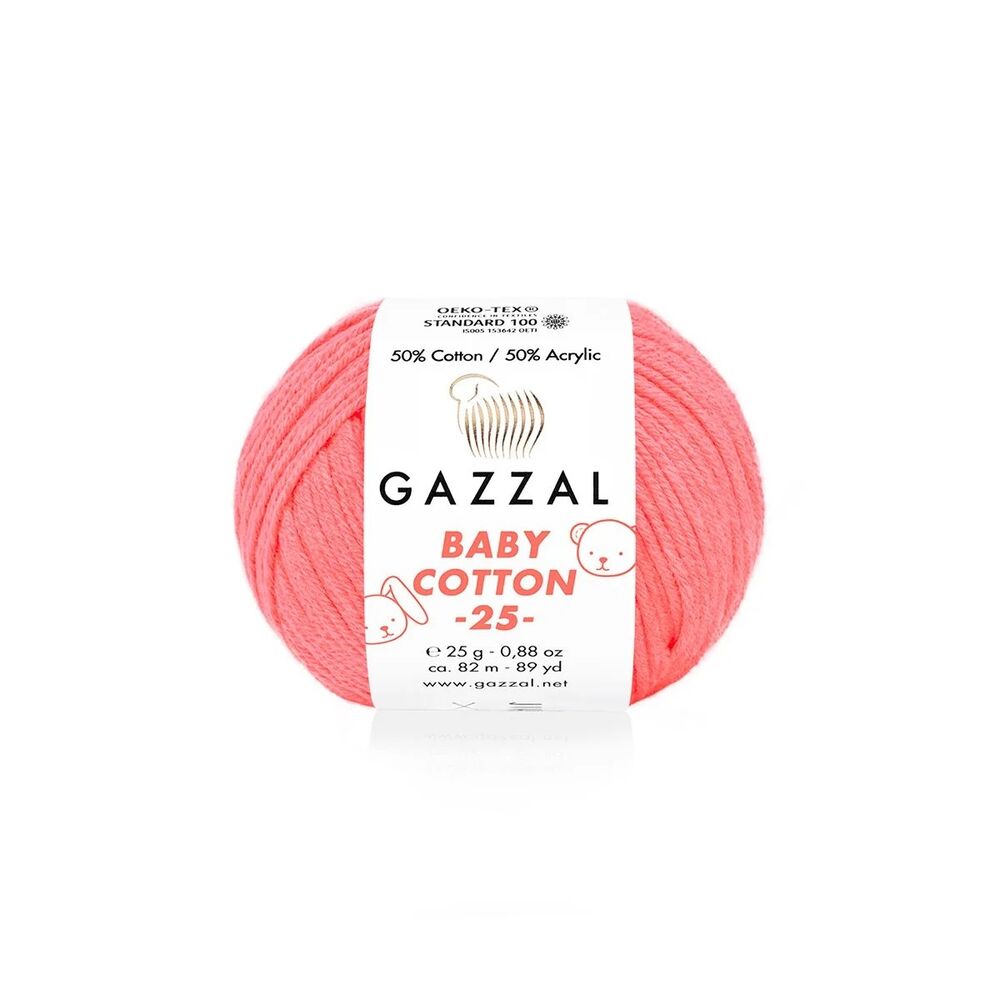 Пряжа Gazzal Baby Cotton 25 /Розовый 3460