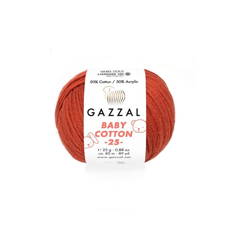 Gazzal - Пряжа Gazzal Baby Cotton 25 /Корица 3453
