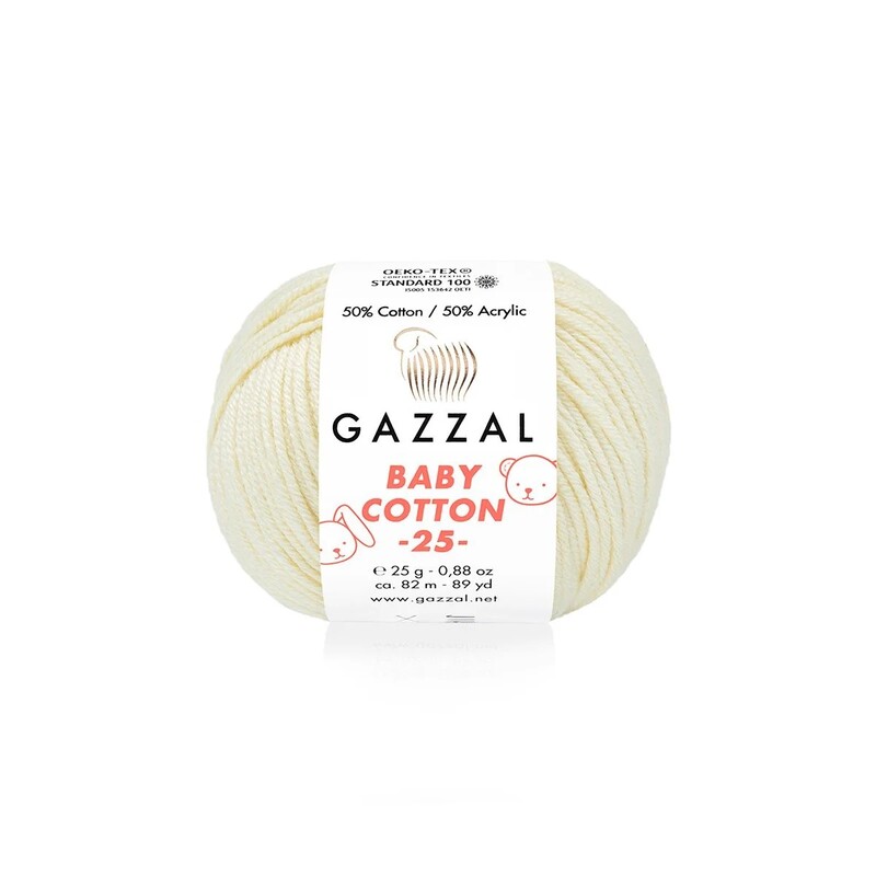 Gazzal - Пряжа Gazzal Baby Cotton 25 /Молочный 3437