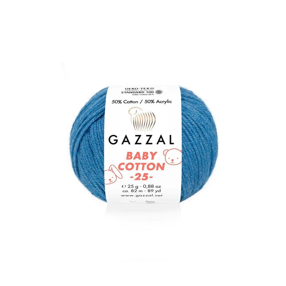 Пряжа Gazzal Baby Cotton 25 /Тёмно-голубой 3431