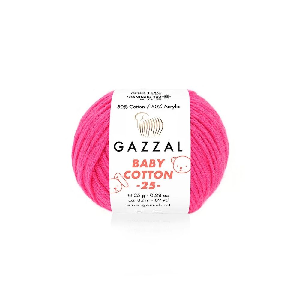 Пряжа Gazzal Baby Cotton 25 /Сладкий розовый 3461