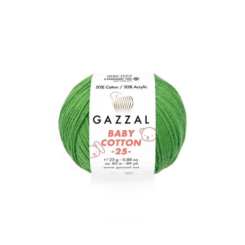 Пряжа Gazzal Baby Cotton 25 /Травяной 3449