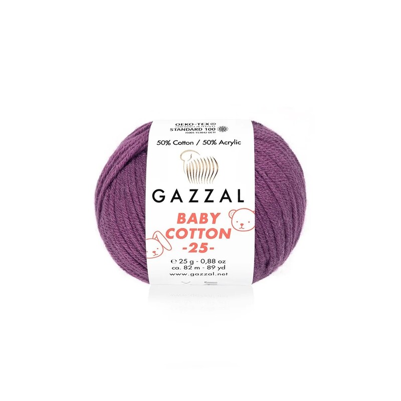 Gazzal - Пряжа Gazzal Baby Cotton 25 /Сливовый 3441