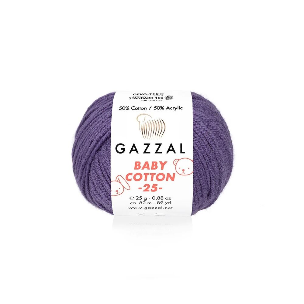 Пряжа Gazzal Baby Cotton 25 /Фиолетовый 3440