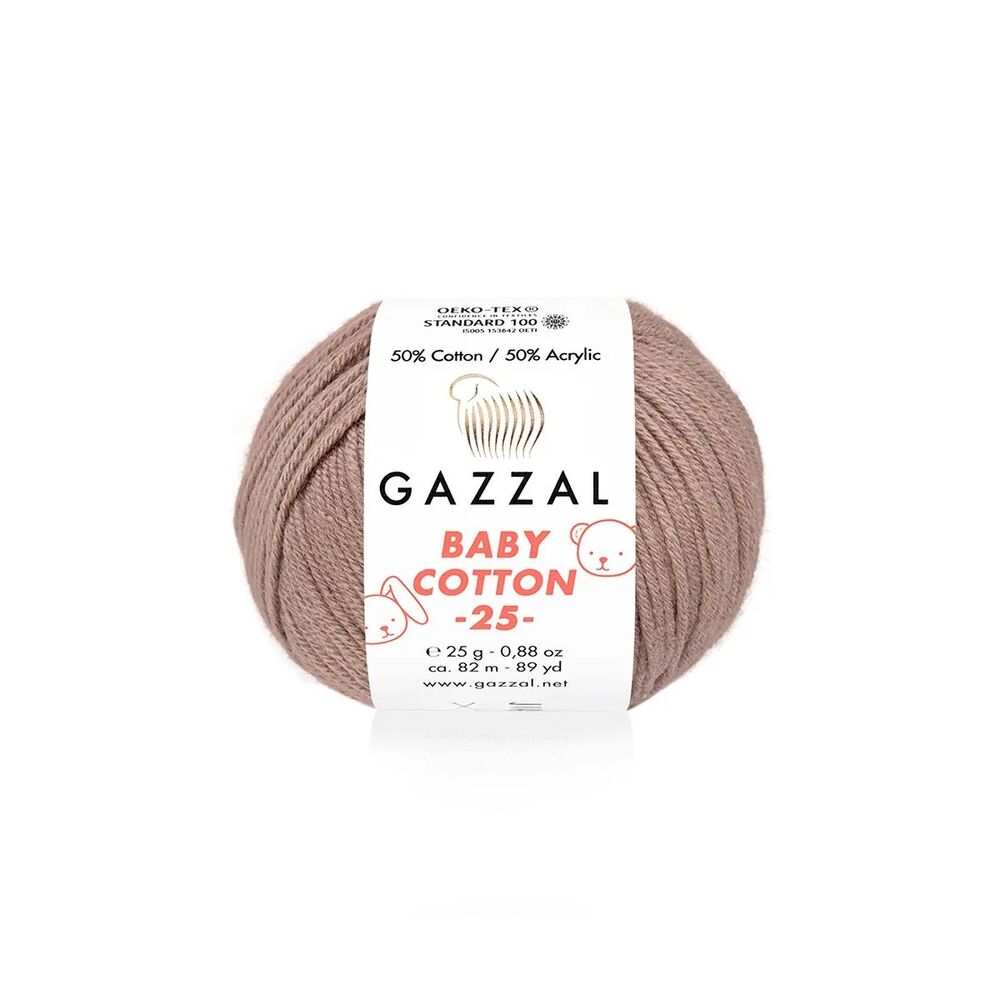 Пряжа Gazzal Baby Cotton 25 /Светло-коричневый 3434