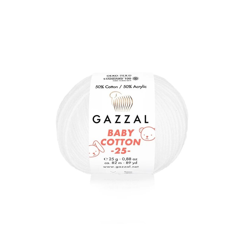 Gazzal - Пряжа Gazzal Baby Cotton 25 /Белый 3432