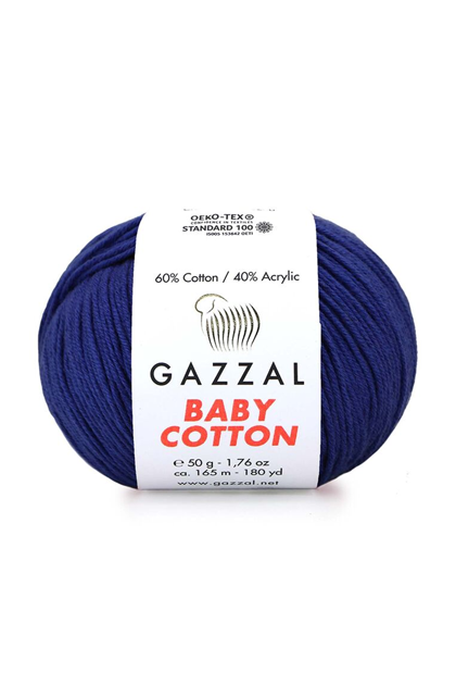 Пряжа Gazzal Baby Cotton /Синий 3438