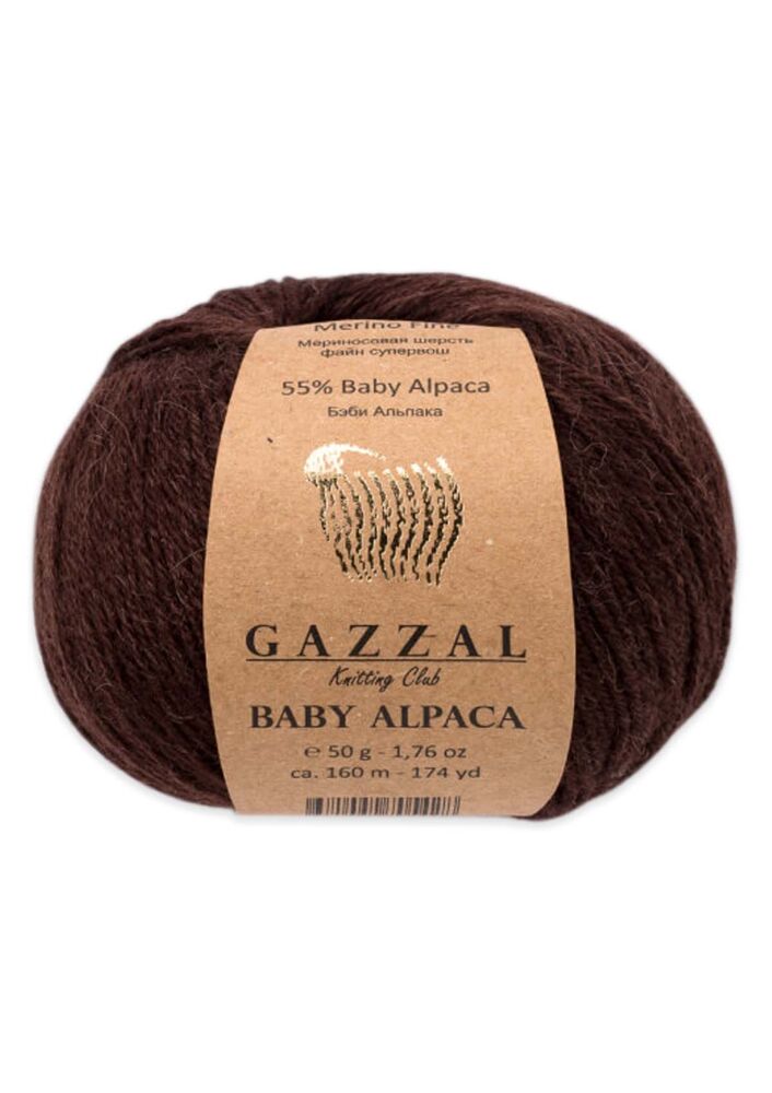 Gazzal Baby Alpaca El Örgü İpi 50 gr | Koyu Kahve 46004