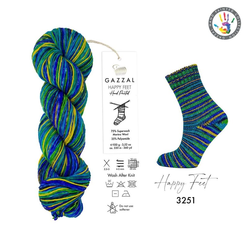 Gazzal - Gazzal Happy Feet El Örgü İpi 100 gr 3251