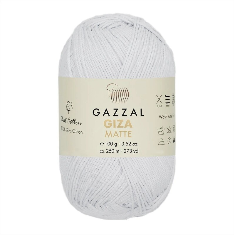 Gazzal - Gazzal Giza Matte El Örgü İpi Parlak Beyaz 5550