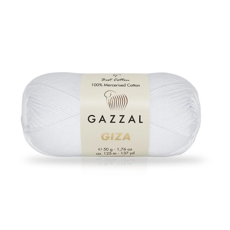 Gazzal - Gazzal Giza El Örgü İpi 50 Gram | Parlak Beyaz 2450