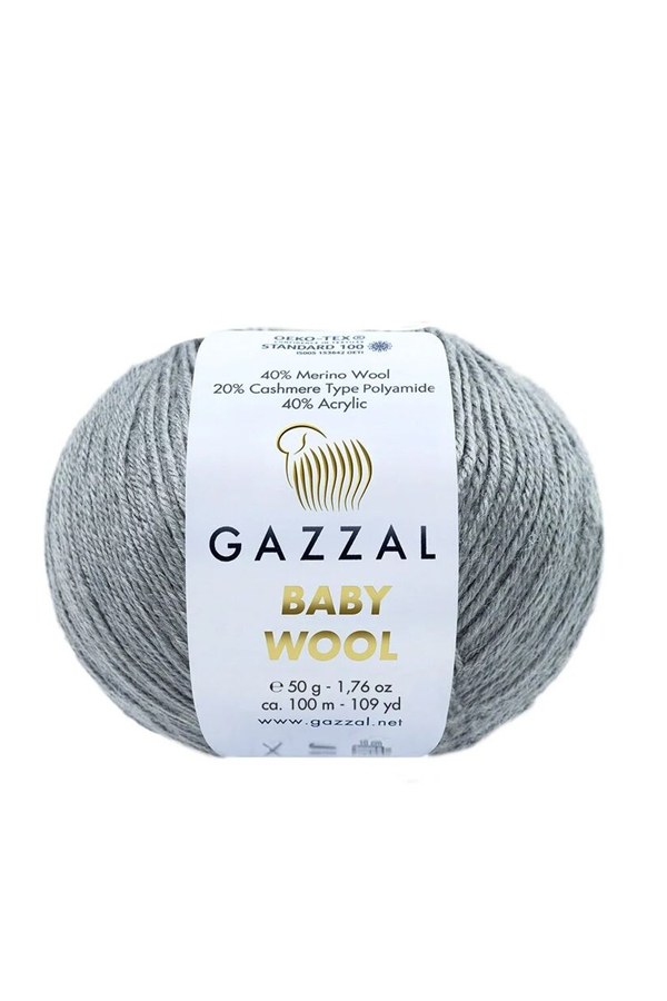 Gazzal Baby Wool XL El Örgü İpi | Doğal Gri 818