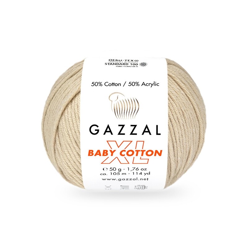 Gazzal Baby Cotton XL El Örgü İpi Kum 3445 - Thumbnail